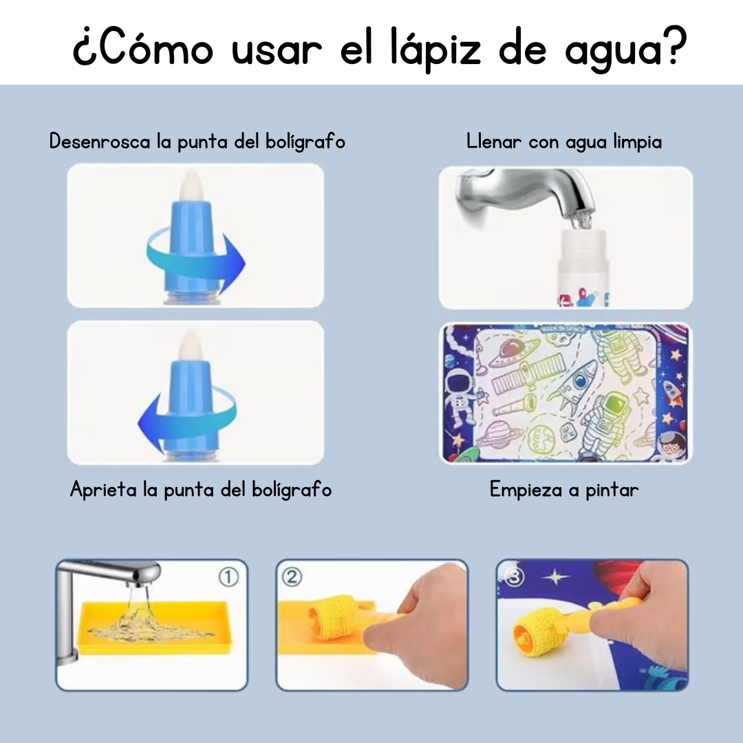 DoodleWater™ - Alfombra de Agua Reutilizable